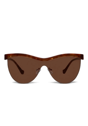Nanushka tortoiseshell shield-frame sunglasses - Brown