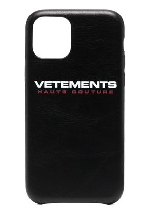 VETEMENTS logo-print iPhone 11 Pro - Black