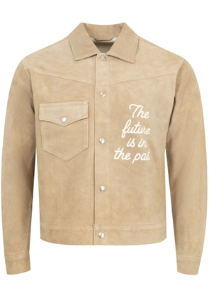 Human Made logo suede jacket - Neutrals