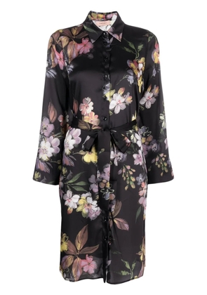 TWINSET floral-print belted shirt dress - Black
