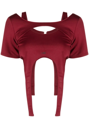 HELIOT EMIL cropped asymmetric T-shirt - Red