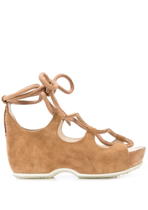 Rosetta Getty lace-up sandals - Brown
