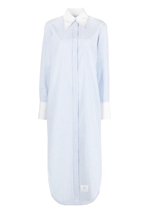 Thom Browne striped cotton shirt dress - Blue