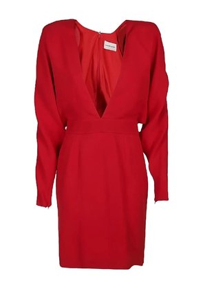 Alexandre Vauthier plunging-neck mini dress - Red
