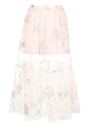 Macgraw sequin-embellished sheer tulle skirt - Pink