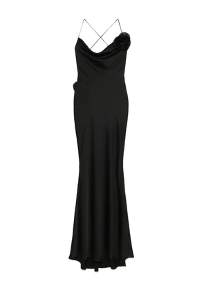 Parlor floral-appliqué maxi dress - Black