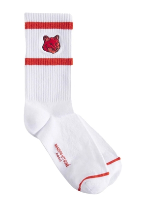 Maison Kitsuné Fox Head socks - White