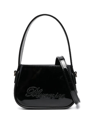 Blumarine crystal-embellished logo mini bag - Black