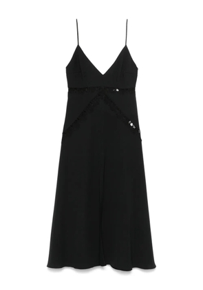 NISSA embroidered midi dress - Black