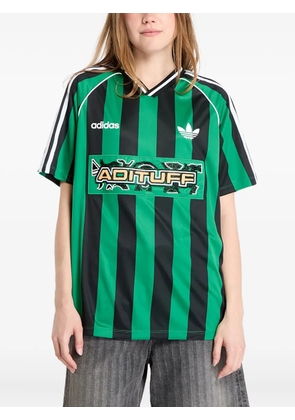 adidas striped beads-embellishment jersey - Green