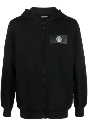 Plein Sport logo-patch zipped jacket - Black