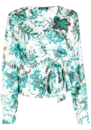 LIU JO paisley-print wrap blouse - Green