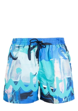 Paul Smith logo-print swim shorts - Blue