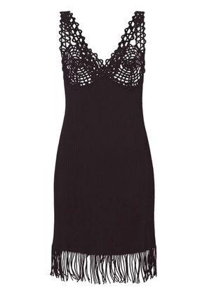 Proenza Schouler embroidered-detail ribbed-knit dress - Black