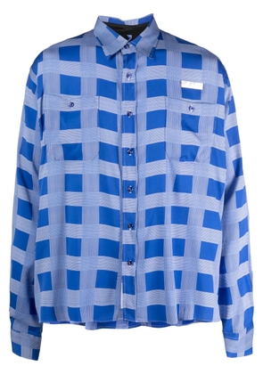 4SDESIGNS plaid-check pattern shirt - Blue