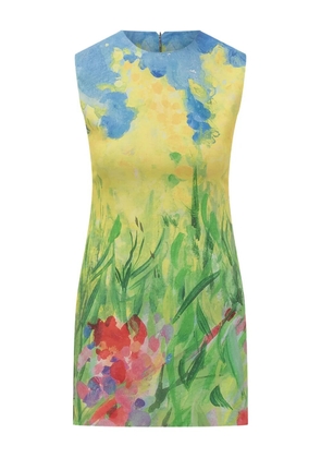 MSGM floral-print dress - Blue