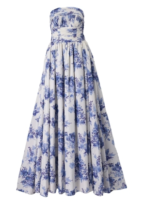 Carolina Herrera floral-print strapless gown - Neutrals