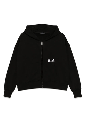 We11done logo zip-up hoodie - Black