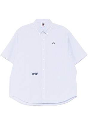 AAPE BY *A BATHING APE® AAPENOW moonface-logo striped shirt - Blue
