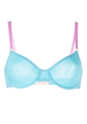 Dora Larsen Peony contrasting-trim underwire bra - Blue