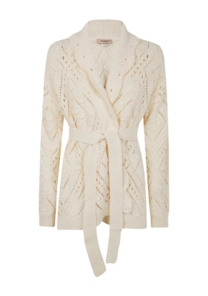 TWINSET belted knitted cardigan - Neutrals