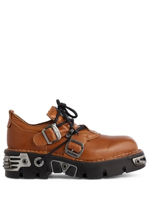 Rabanne x New Rock leather shoes - Brown