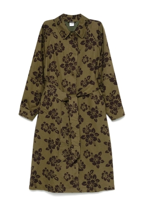 ASPESI hibiscus-print coat - Green