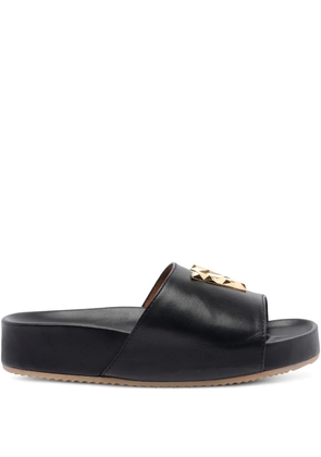 Via Roma 15 45mm stud-embellished slides - Black