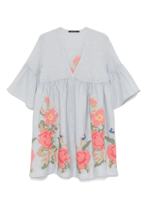 GREEK ARCHAIC KORI rose-embroidered dress - Grey