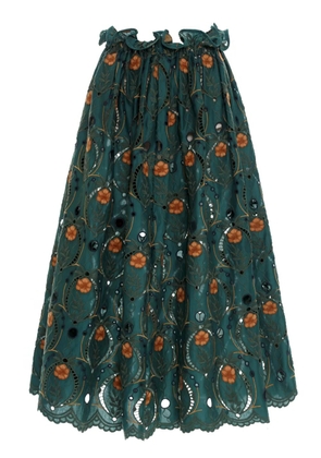 Agua By Agua Bendita Regina embroidered-design skirt - Green