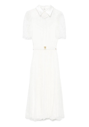 NISSA lace-detailed silk midi dress - White