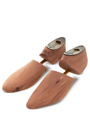Santoni grooved-texture shoe trees - Brown