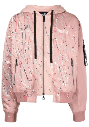 Haculla graphic-print hooded bomber-jacket - Pink