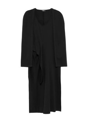Goen.J ribbed cape dress - Black