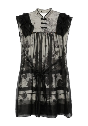 HUI MILANO patterned-jacquard mini dress - Black