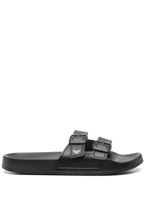 Emporio Armani logo-print slides - Black
