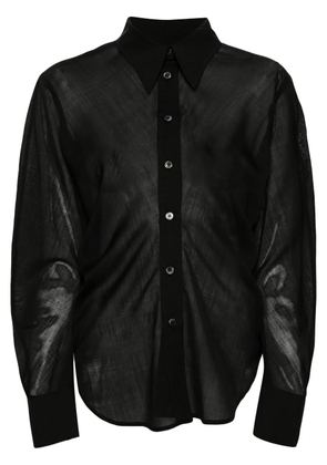 LVIR semi-sheer wool blend shirt - Black