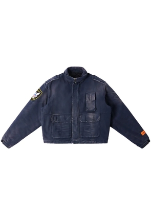 Heron Preston eagle-patch distressed-effect jacket - Blue
