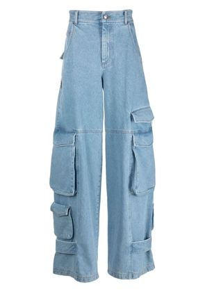 GCDS cargo-pocket wide-leg jeans - Blue