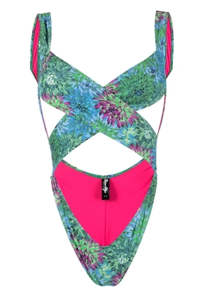Reina Olga cross-strap one-piece - Green