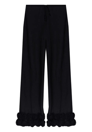 Oséree floral-appliqué trousers - Black
