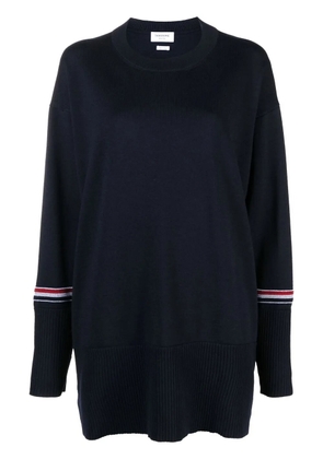 Thom Browne crew neck fine-knit jumper - Blue