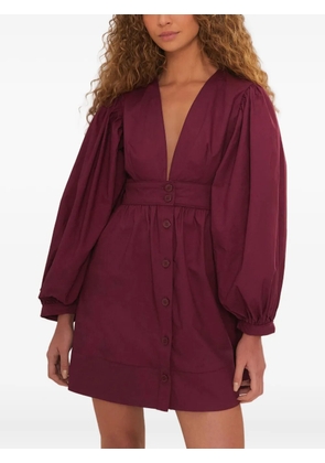 FARM Rio puff-sleeve mini dress - Red