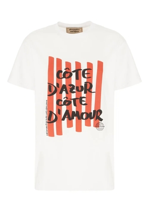 alessandro enriquez stripe print T-shirt - White