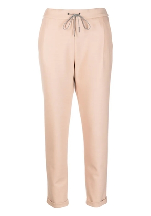 Fabiana Filippi drawstring-waistband tapered-leg trousers - Brown