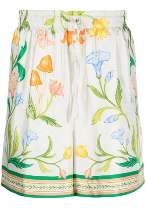 Casablanca L'Arche de Fleurie silk shorts - White