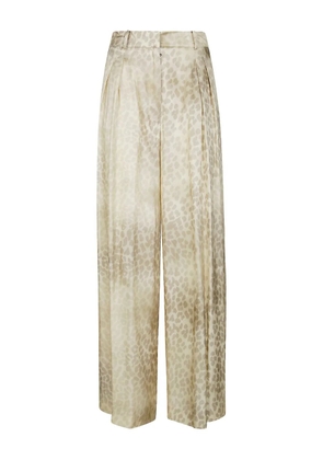 Nude animal-print trousers - Neutrals