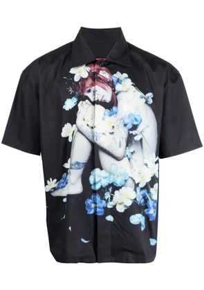 KUSIKOHC photograph-print short-sleeve shirt - Black