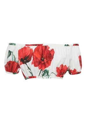 Dolce & Gabbana Pre-Owned off-shoulder floral print top - White