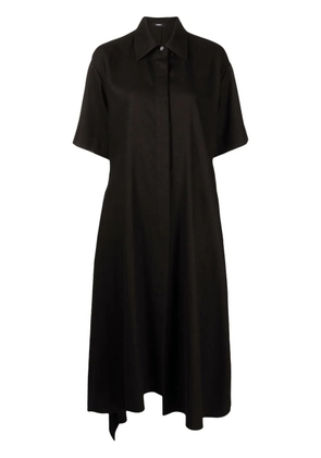 Goen.J asymmetric-hem shirt dress - Black
